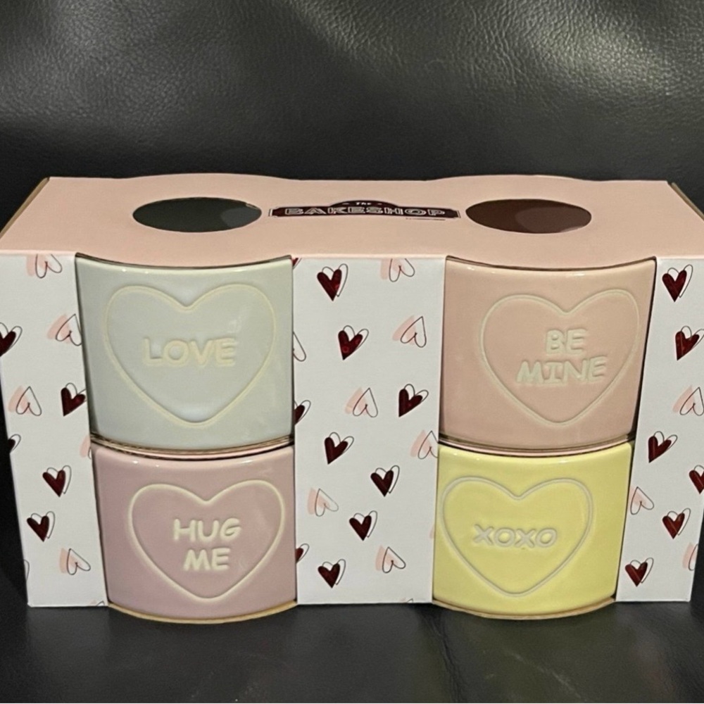Valentines The Bakeshop Conversational Hearts Ramekins, Set of 4